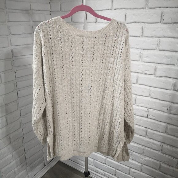 Venezia Ladies Beige Straight Fit Size 22/24 V-neck Tunic / Sweater - Picture 2 of 10